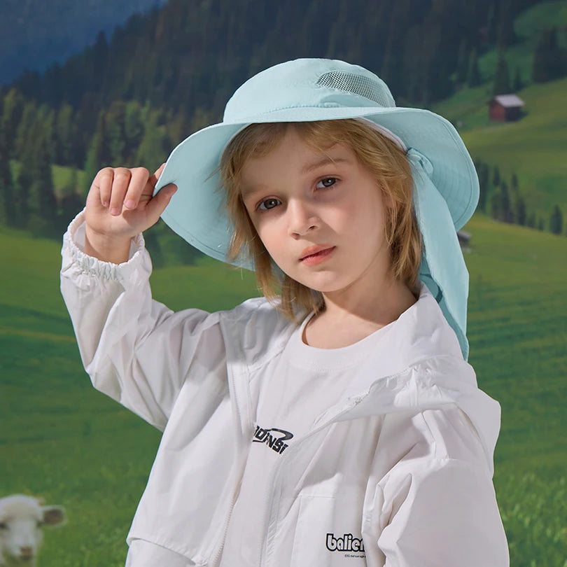 1210Quick-drying l Children's Bucket Hats Kids Wide Brim Beach UV Protection Outdoor Essential Sun Caps