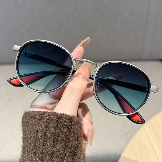 Metal Steampunk Series Round Frame Sunglasses Retro European and American Fashion UV Protection Eyewear