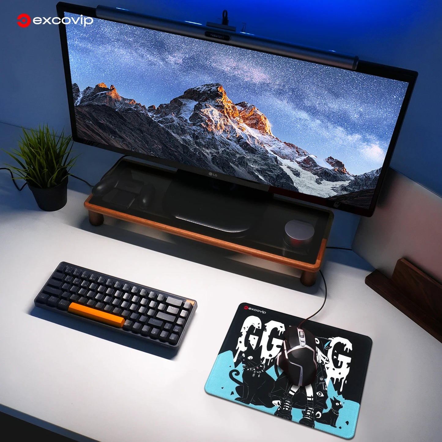 EXCO Gaming Mouse Pad with Stitched Edge Non-Slip Rubber Base Computer Mousepad Small for Office Home Laptop Portable Durable