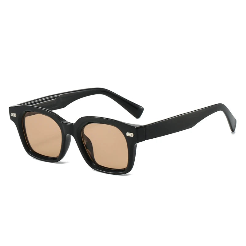 JNPCXI New Square Sunglasses Women Fashion Black Blue Shades UV400 Retro Rivets Men Clear Anti Blue Light Glasses Frame