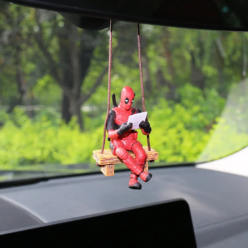 Marvel Deadpool Car Rearview Mirror Pendant Reading Deadpool Car Mini Model Toys