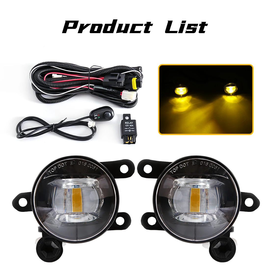 DRL For Ford Ranger Raptor 2022 2023 2024 LED Daytime Running Lights Car Front Bumper Driving Daylight LED Fog Lamp White Yellow
