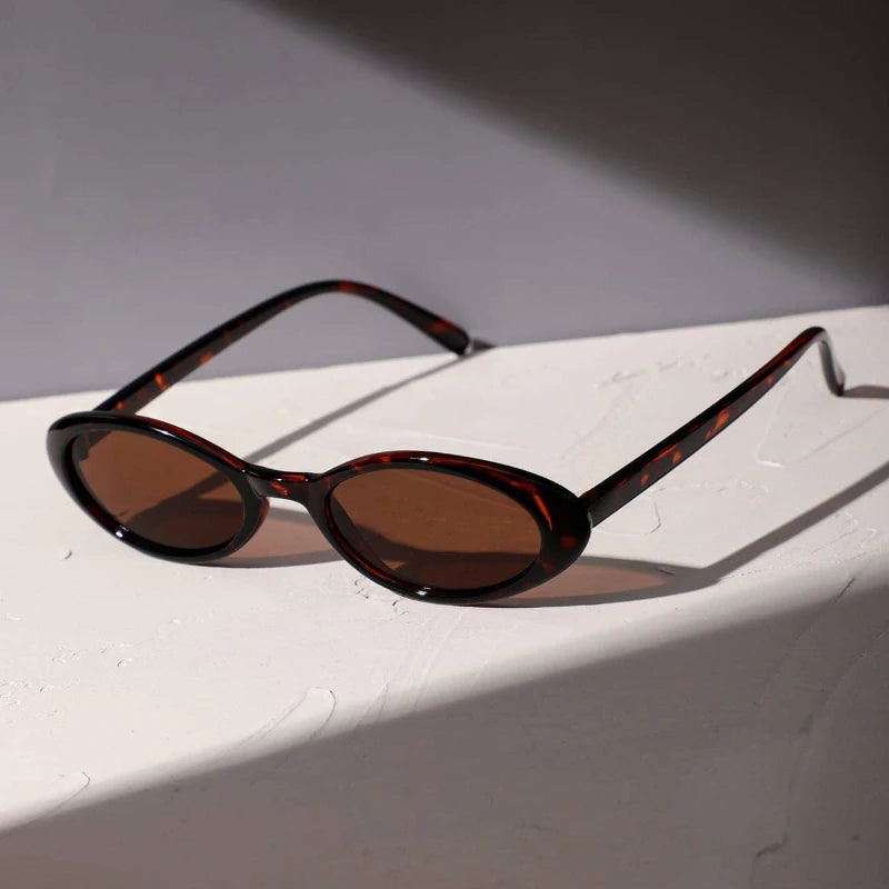 Retro Cat Eye Oval Frame Decorative Glasses Lightweight PC Material Trendy Street Style Concave Design Unisex