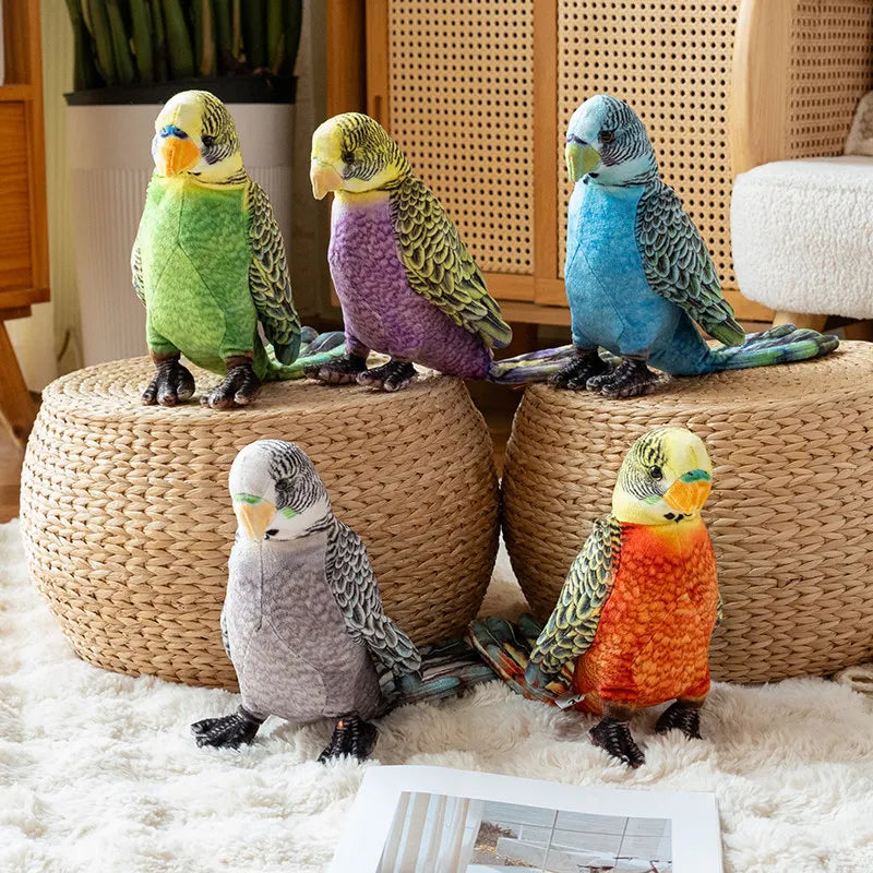 23cm Cute Lifelike Parrot Printed Animals Delicate Toy Pet Bird Bright Colour Plush Doll Zoo Souvenir Party Photo Props