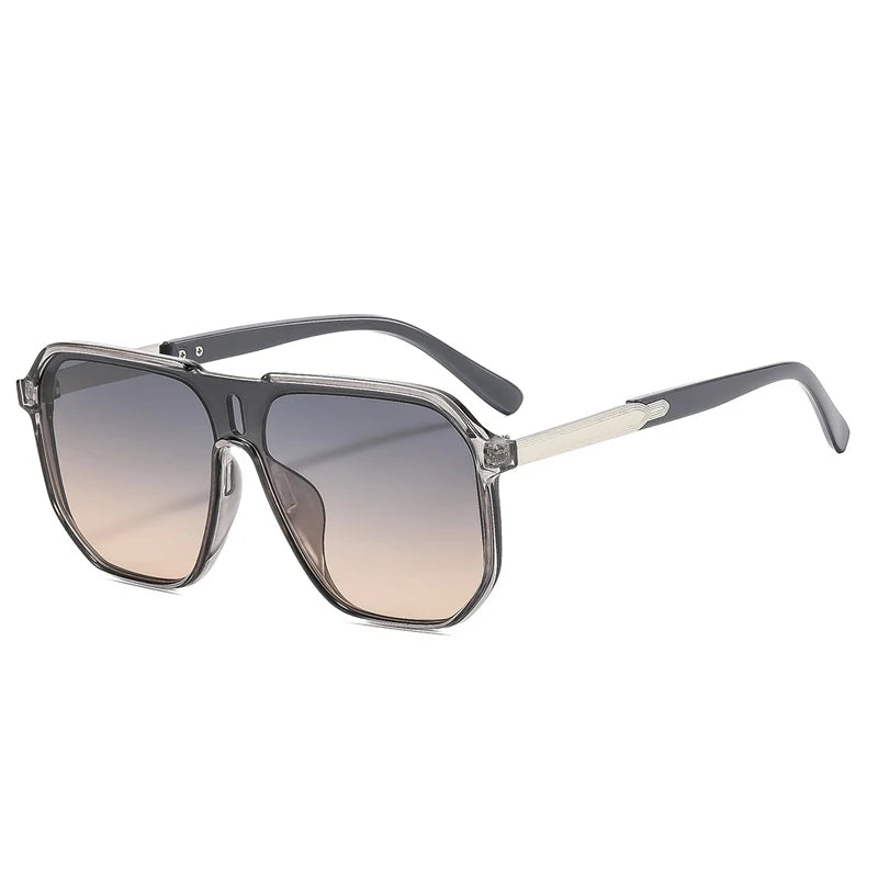 JNPCXI New Oversized Square Women Sunglasses Fashion One Piece Gradient Shades UV400 Retro Men Sun Glasses