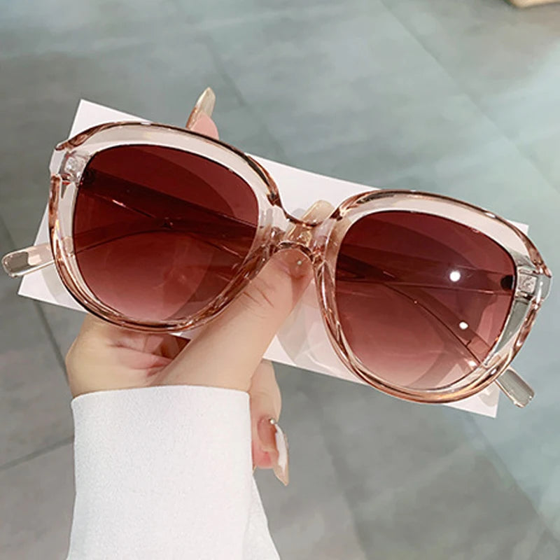 JNPCXI Retro Cat Eye Women Sunglasses Shades UV400 Fashion Brown Tea Trending Rivets Punk Men Sun Glasses