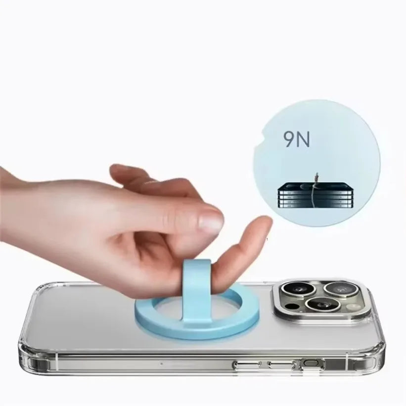 Silicone Magnetic Ring Phone Stand Free Delivery Of Magnetic Rings 360° Rotation Lazy Finger Holder For iPhone 16 -12 Pro Max