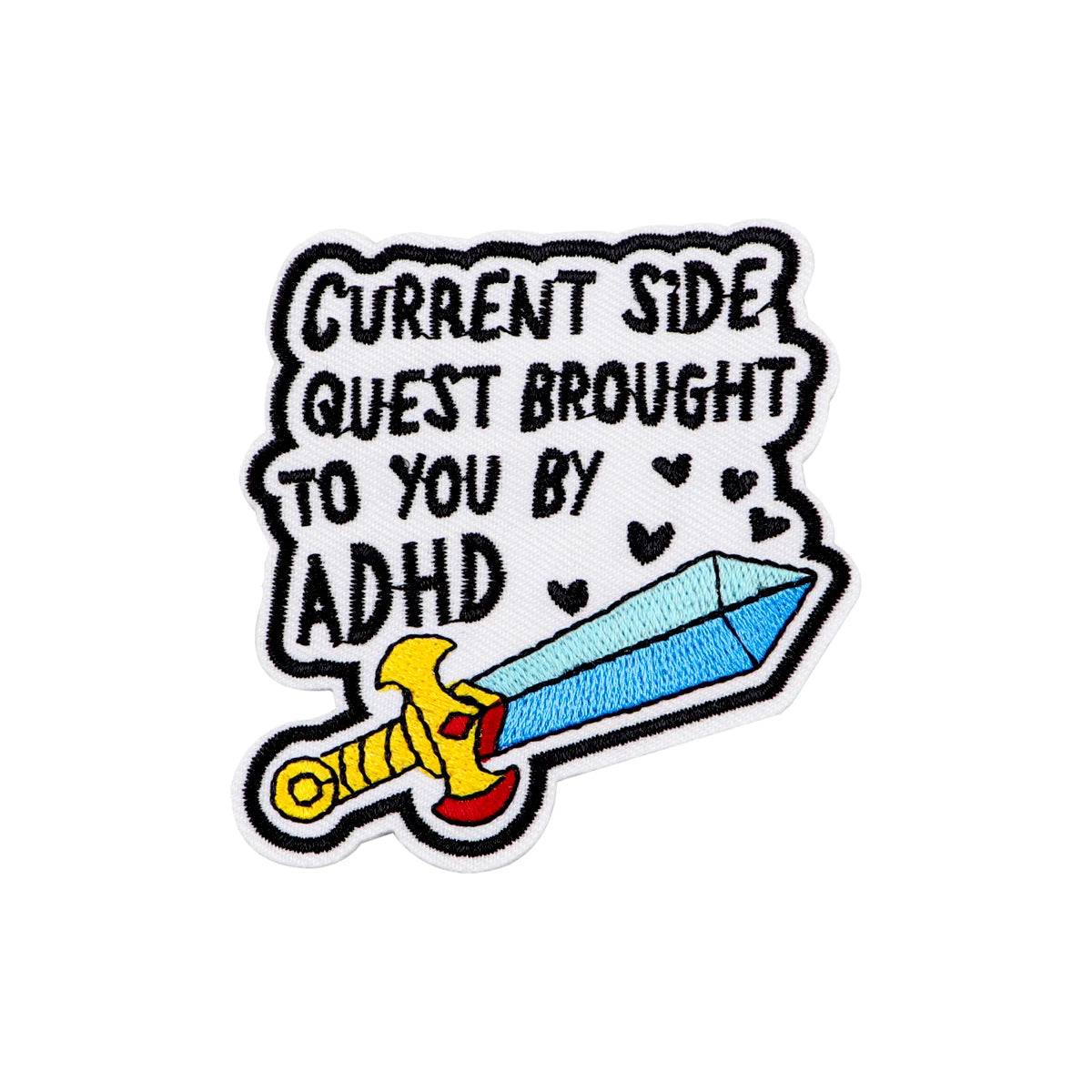 ADHD Quotes Iron On Patch Clothes Patch For Clothing Sword Embroidered Patch Garment Apparel Accessories Sewing Stickers