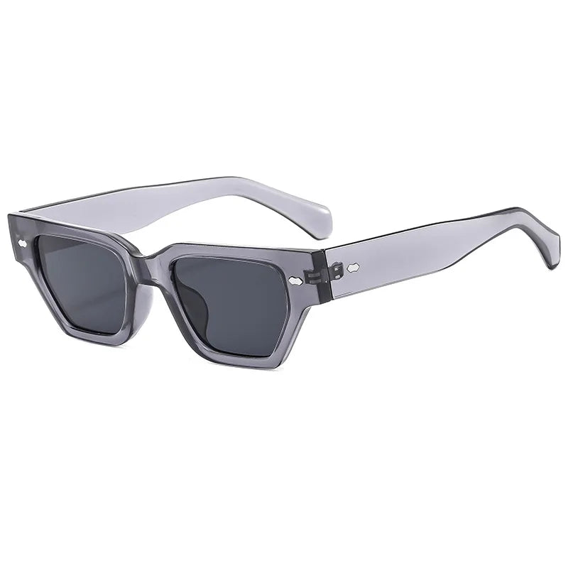 JNPCXI Retro Cat Eye Women Sunglasses Fashion Rivets Men Black Yellow Shades UV400 Sun Glasses