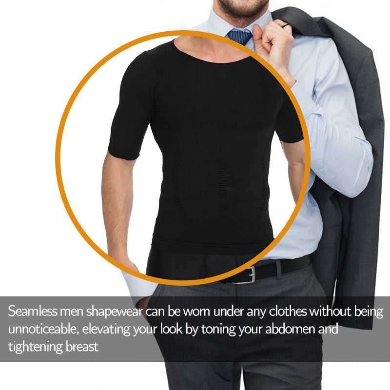 Black Body Shaper Compression Shirt Slimming Undershirt Waist Trainer Shapewear