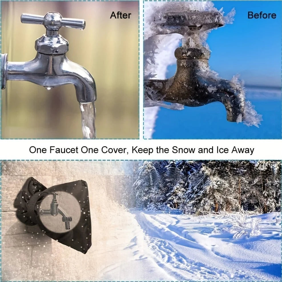 1/2/3pcs Winter Outdoor Faucet Cover, 5.9"W x 7.8"H Reusable Insulated Spigot Backflow Cover, Protective Cover Antifreeze Cover