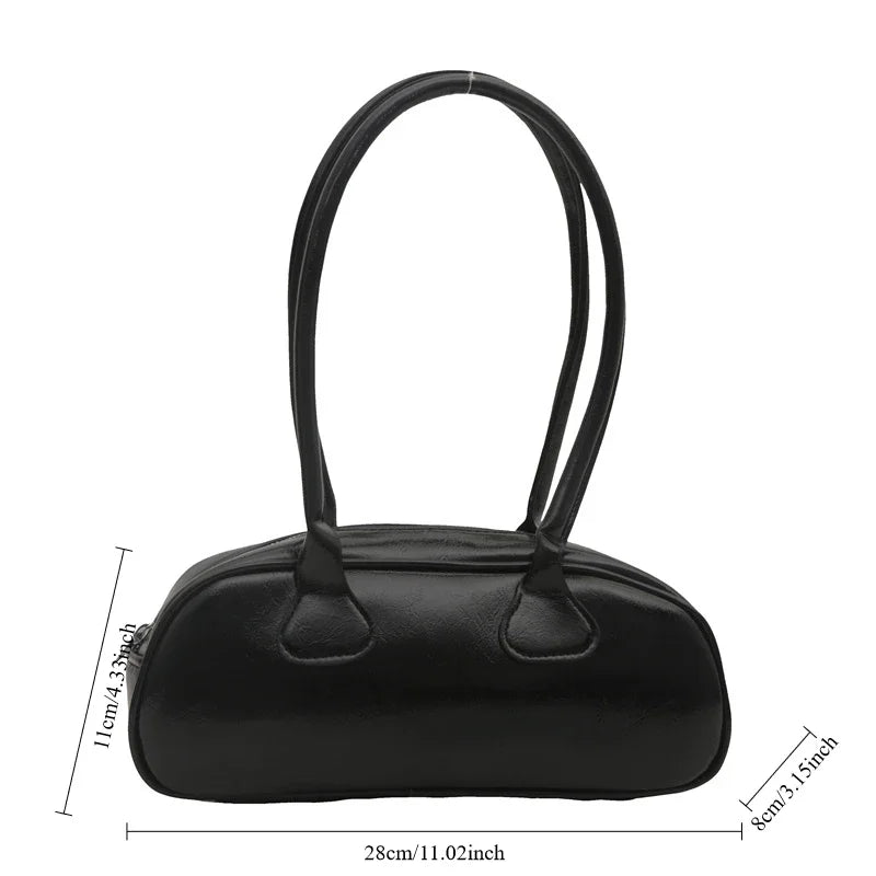 Advanced Sense Retro Pu Zipper Ladies Shoulder Bags Light Luxury Bags for Women
