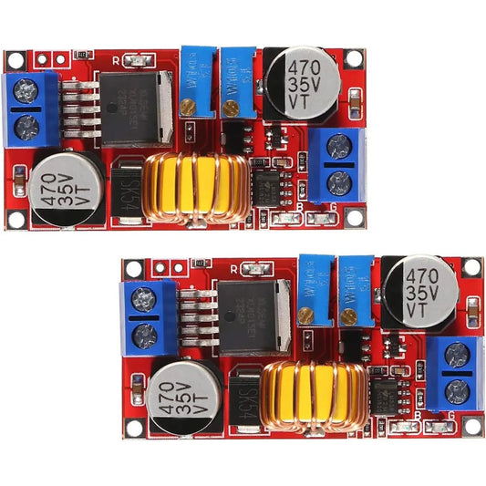 2Pcs XL4015 Max 5A DC-DC Adjustable Buck Converter 4-38V to 1.25-36V, High Power LED Constant Current Driver Module, DC to DC