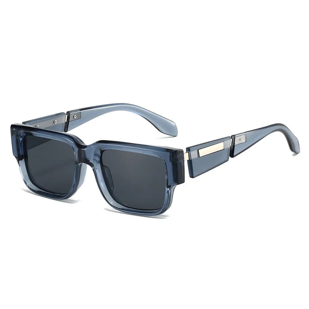 JNPCXI Ins Popular Fashion Square Women Luxury Sunglasses Shades UV400 Retro Men Punk Dark Blue Sun Glasses