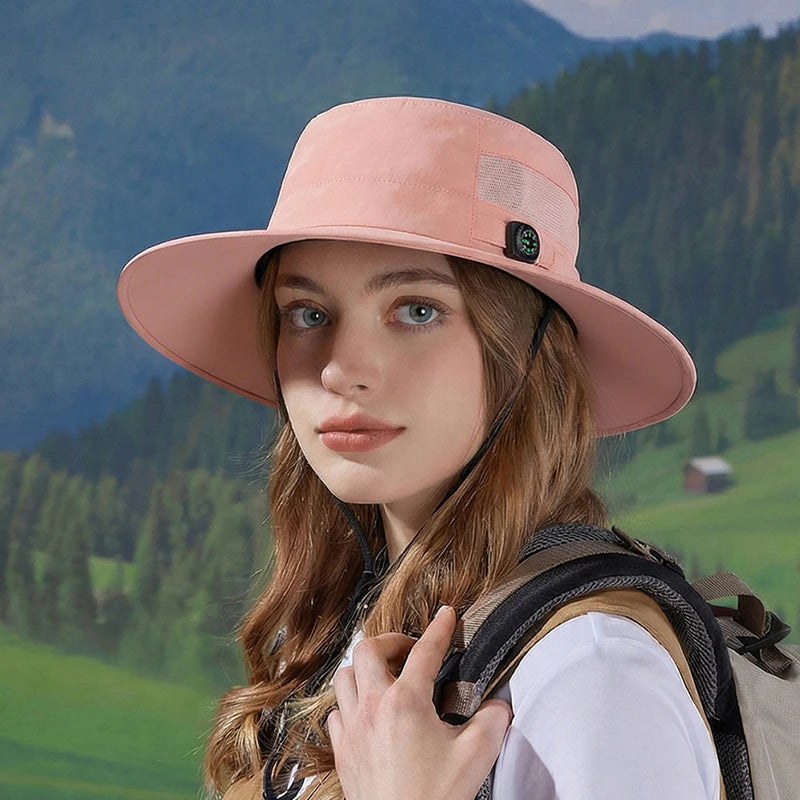 New summer women's sun hat - quick-drying and breathable fisherman hat for men, fishing and hiking compass hat