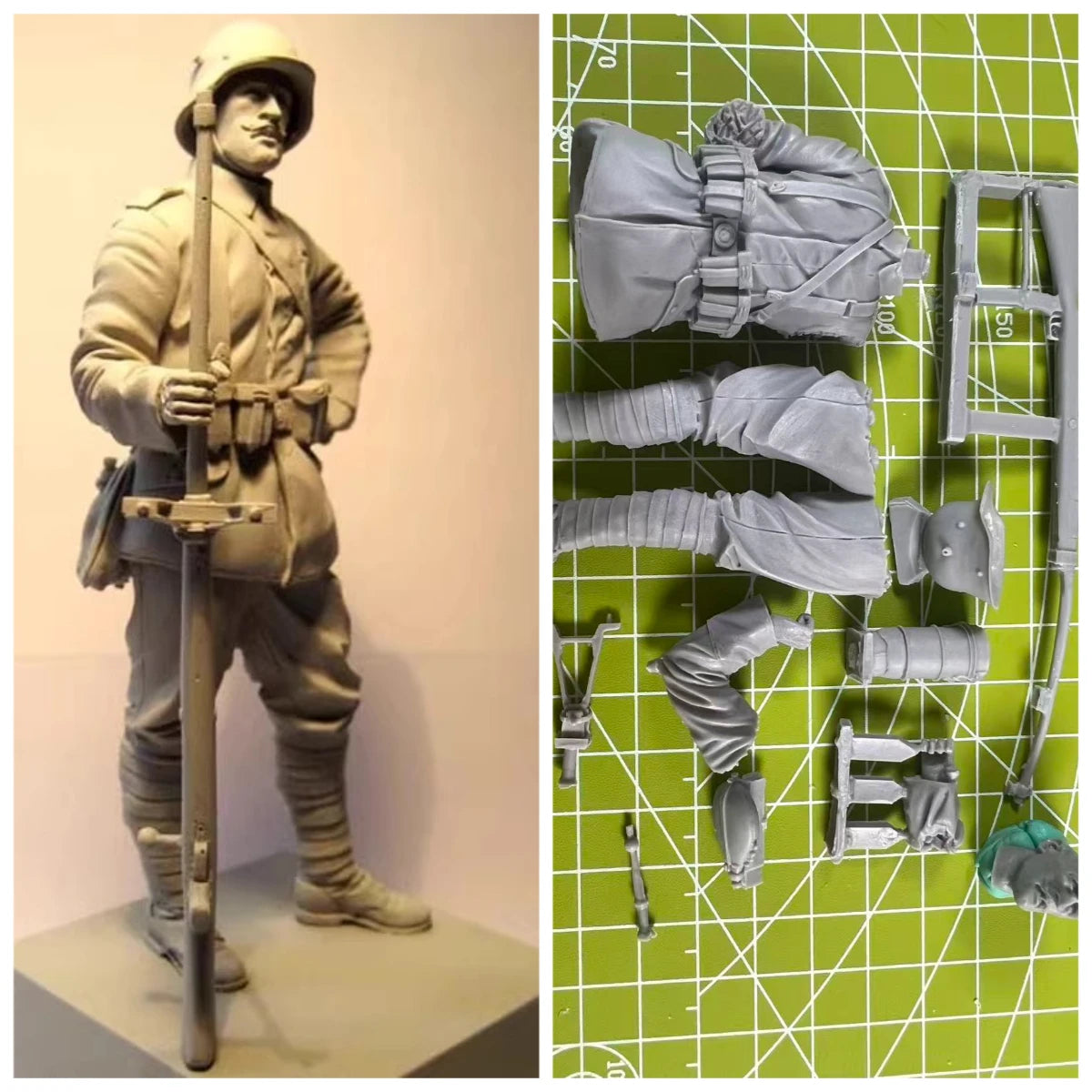 1/16 Casting Resin Model Grey Kit Frontline Soldier Model Requires Assembly Unpainted
