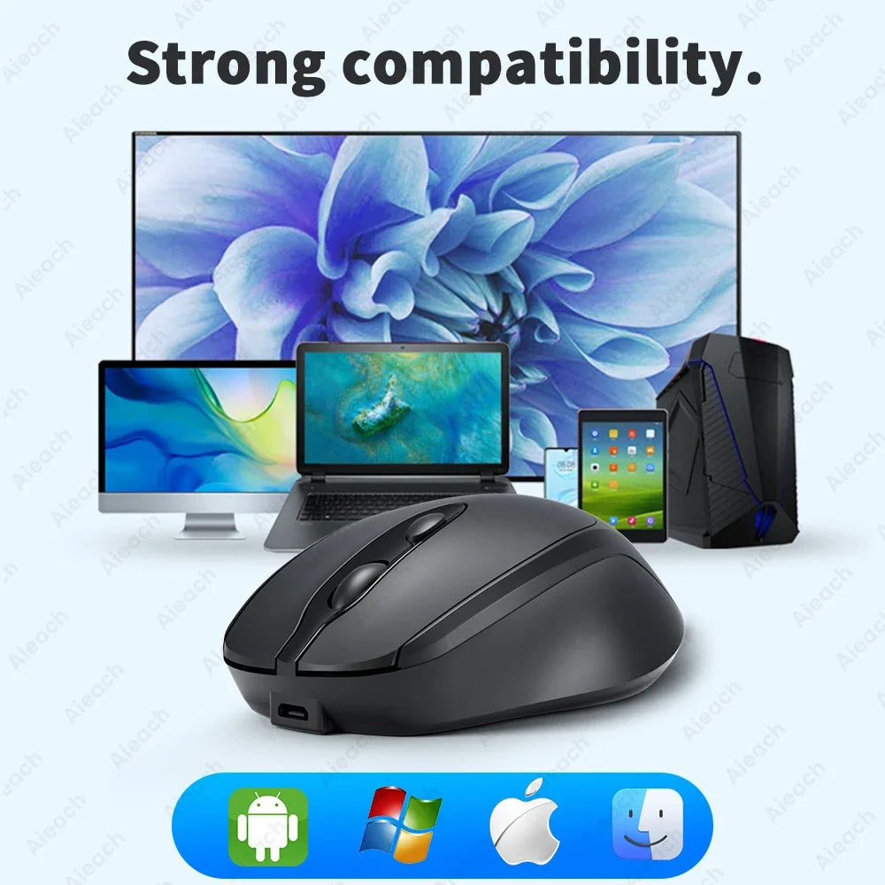 Rechargeable Wireless Bluetooth Mouse Silent Wireless USB Ergonomic Gamer Mouse