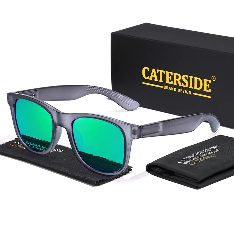 CATERSIDE Polarized Sunglasses Fashion Men's Square Outdoor Sports Sun Glasses Women's Travel Driving UV400 Simple Style