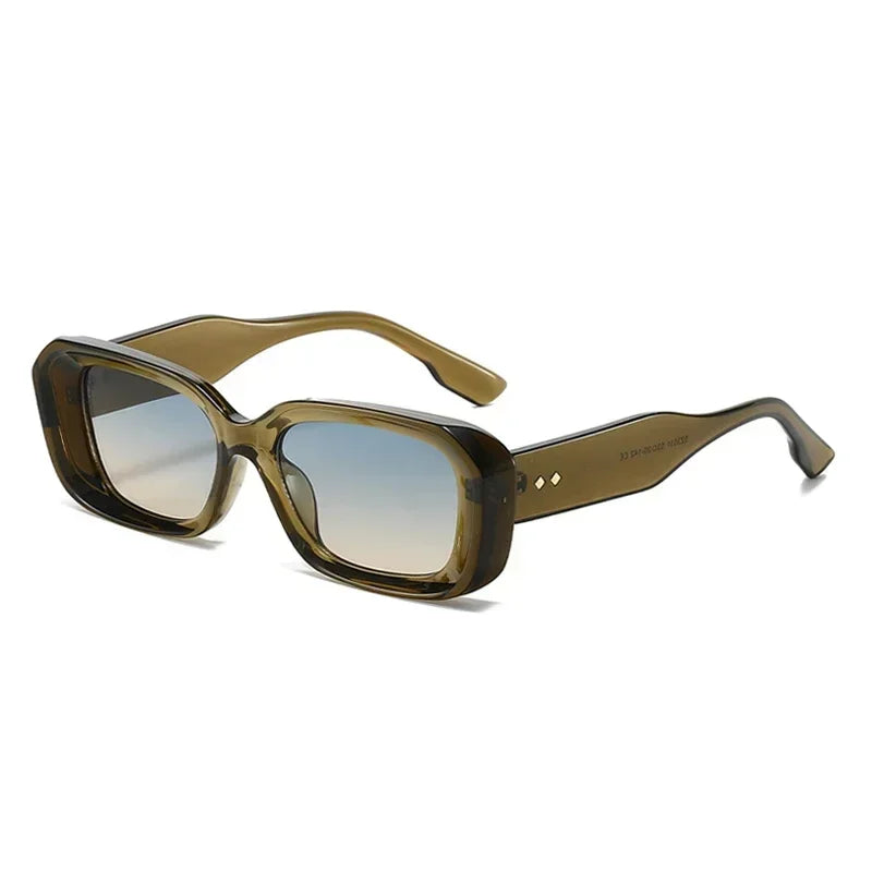 JNPCXI Retro Square Sunglasses Men Fashion Gradient Shades UV400 Women Trending Rivets Sun Glasses