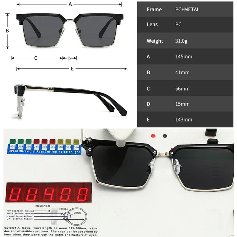 JNPCXI Square Women Fashion Sunglasses Gradient Men Vintage Blue Sun Glasses Shades UV400