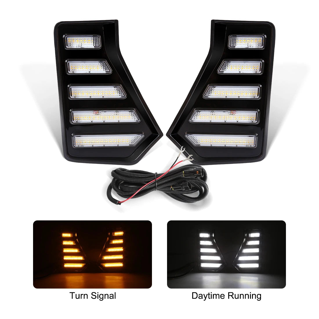 For Toyota Tacoma 2024 LED DRL Daytime Running Lights Fog Lamps Front Bumper Driving Headlights White Yellow Car Accessories 12V