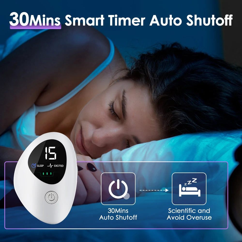 Handheld CES Sleep Aid Smart 15 Levels Microcurrent EMS Pulse Stimulation Stress Pressure Anxiety Neuro Nerves Insomnia Relief
