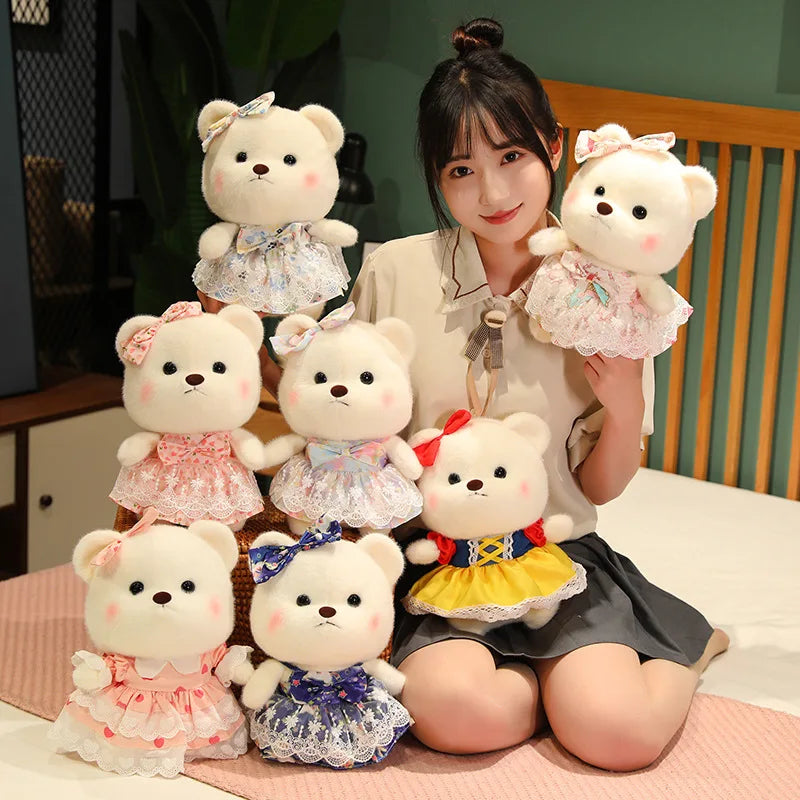 Lovely Girl Heart  Bear Plush Toys Kawaii Sfuffed Animals Soft Baby Sleeping Doll Valentine's Day Gift For Selfie Props
