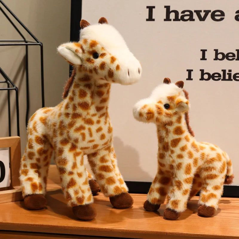 25/35cm Simulation Giraffe Plush Lifelike Stuffed Doll Home Ornament Zoo Souvenir Birthday Gifts