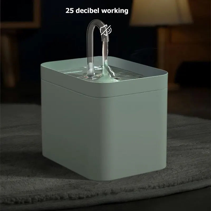 Pet Water Dispenser Auto Filter Electric Mute Cat Drinker 1.5L Recirculate Water