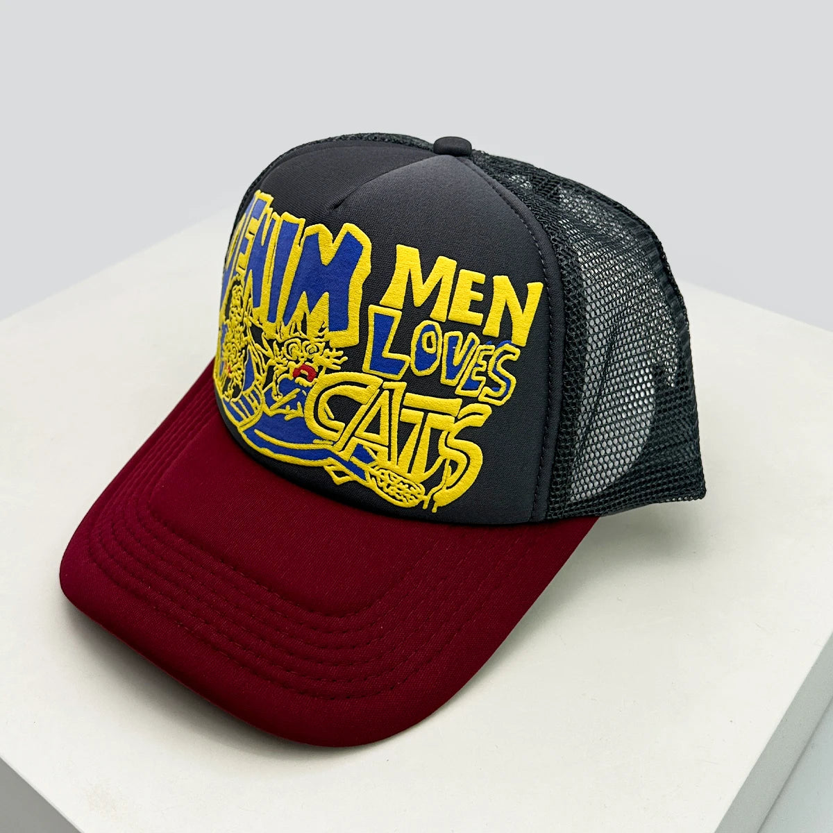 New Unisex 3D Printed Colored Letter Personal Baseball Hats Sunshade Hip Hop Breathable Color Block Trucker Caps Mesh Versatile