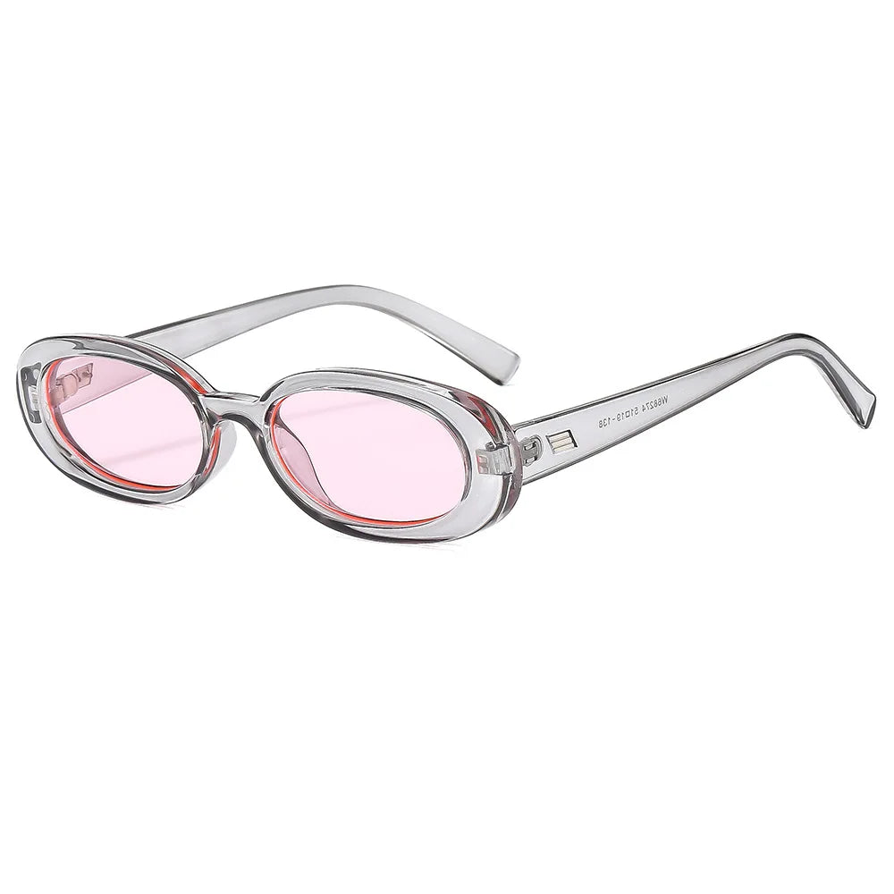 JNPCXI Vintage Oval Sunglasses Women Men Retro Rivet Gradient Amber Female Sun Glasses UV400
