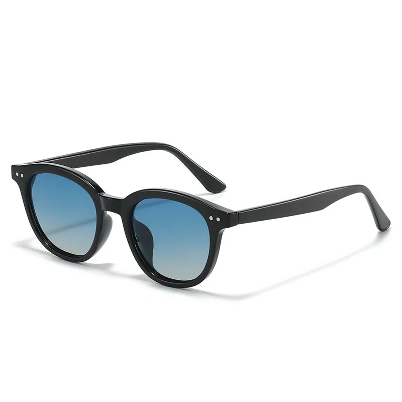 JNPCXI New Fashion Round Polarized Men Rivets Sunglasses Shades UV400 Retro Gradient Mirror Women Luxury Sun Glasses