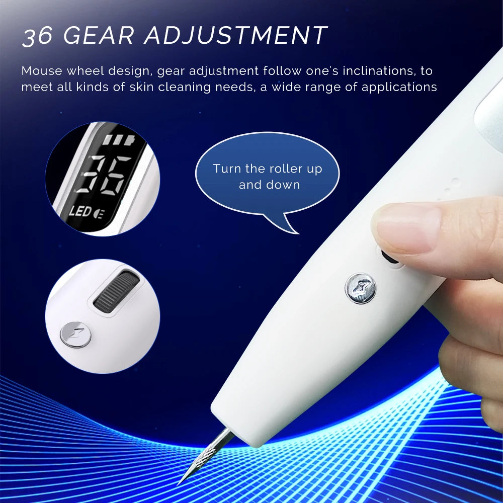 36 Levels Dual Needles Mole Removal Pen Freckle Dark Spot Tattoo Remover Skin Tag Warts Fleshy Nevus Cleaner Plasma Laser Pen