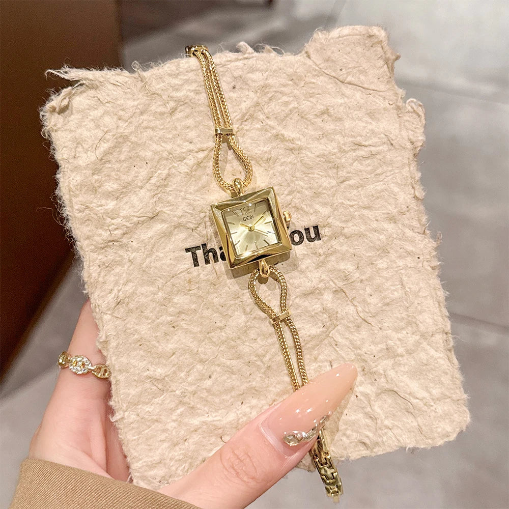GEDI Square Women's Watch 2026 Bracelet Quartz Vintage Woman Watches Luxury Waterproof Fashionable Wristwatch Gifts
