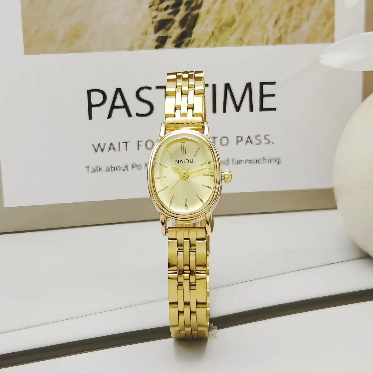 Vintage Style Fashion Oval Dial Quartz Watch Steel Strap Pointer Digital Wristwatch Women Clock Relogio Feminino Dropshipping