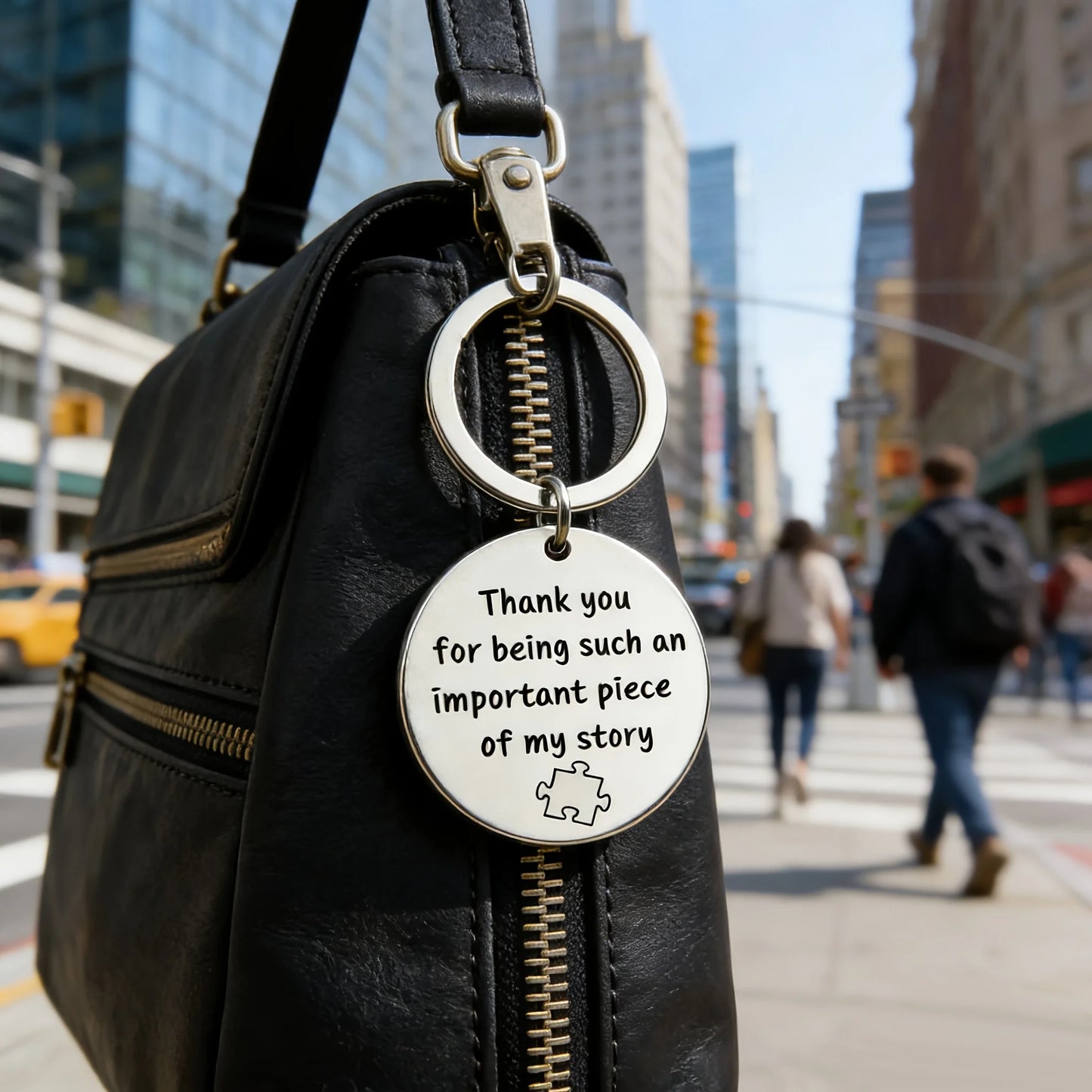 1Pc"Thank you for being such an important piece of my story"Keychain perfect birthday or holiday gift for besties, or students.