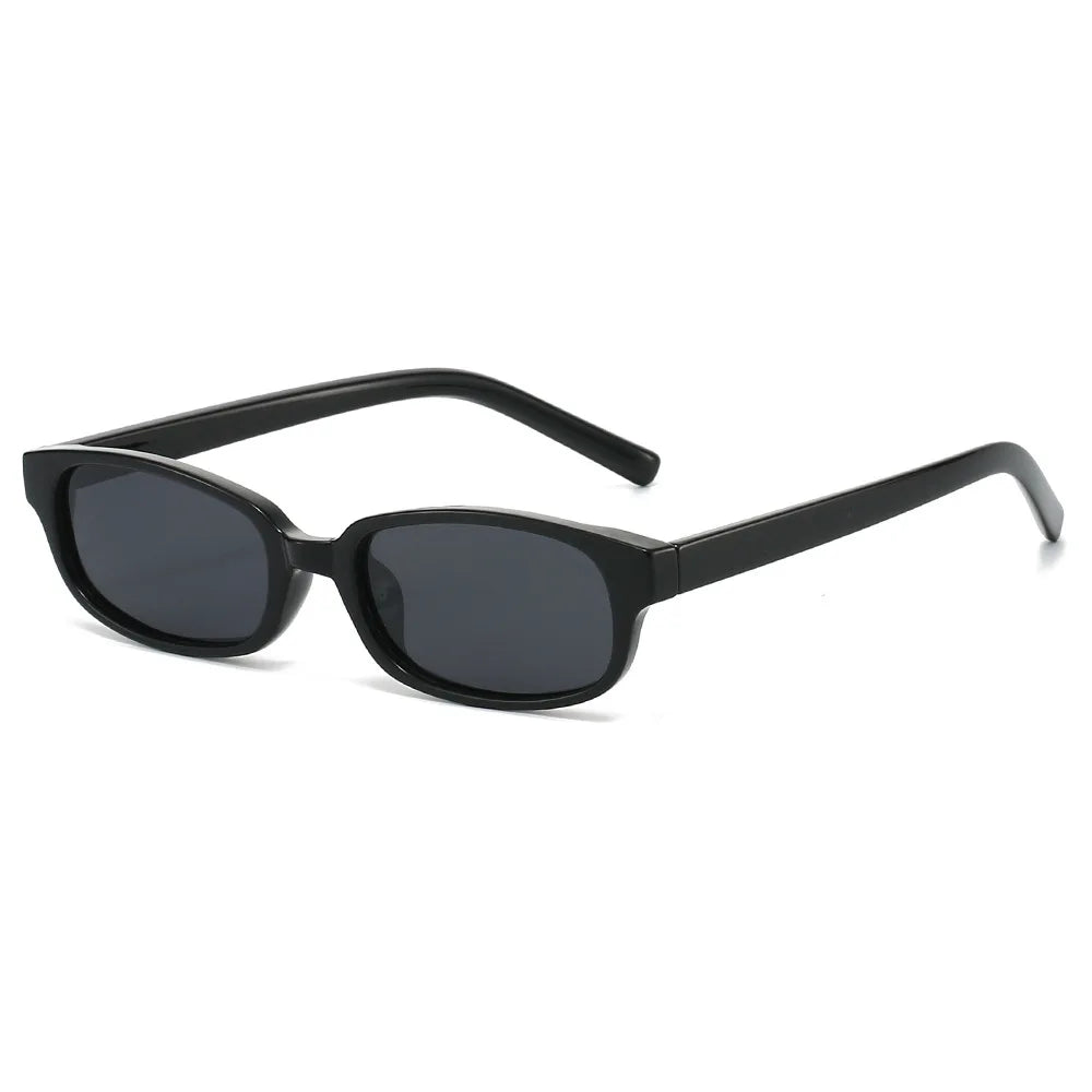 JNPCXI New Ins Popular Fashion Small Rectangle Polarized Men Sunglasses Shades UV400 Retro Leopard Tea Women Punk Sun Glasses