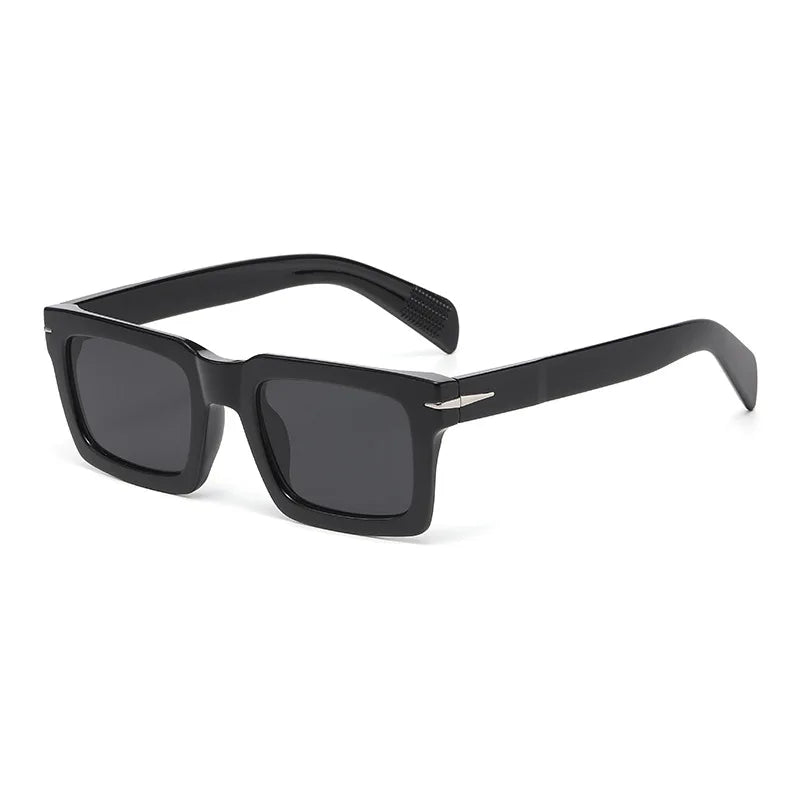 JNPCXI New Square Sunglasses Women Retro Rivets Shades UV400 Clear Lens Frame Sun Glasses