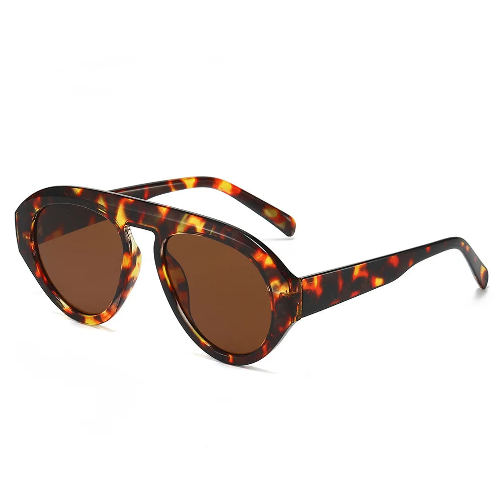 JNPCXI Retro Pilot Candy Colors Sunglasses Women UV400 Retro Trending Punk Outdoor Men Leopard Champagne Sun Glasses