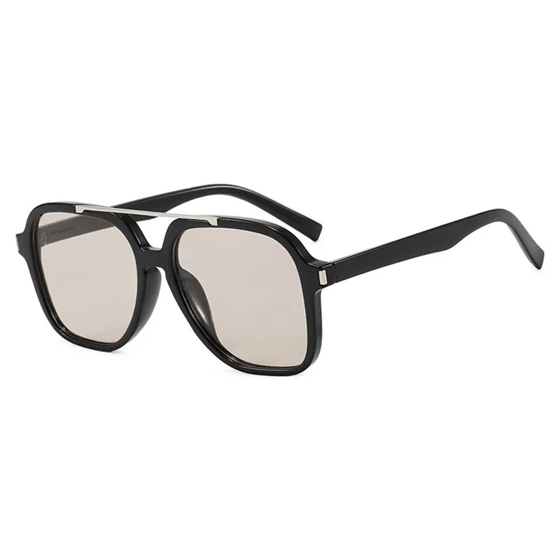 JNPCXI New Retro Oversized Pilot Sunglasses Women Fashion Luxury Big Frame Punk Square Sun Glasses Retro Classic Thick Shades