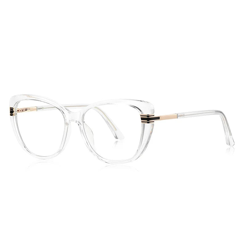JNPCXI New Vintage Cat Eye Women TR90 Glasses Frame Fashion Clear Anti-Blu-Ray Lens Eyewear Men Optical Frame