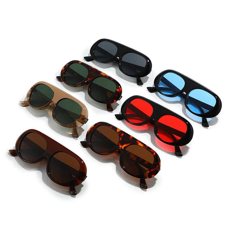 JNPCXI Retro Pilot Sunglasses Women Fashion Tea Tea Gradient Shades UV400 Men Punk Sun Glasses