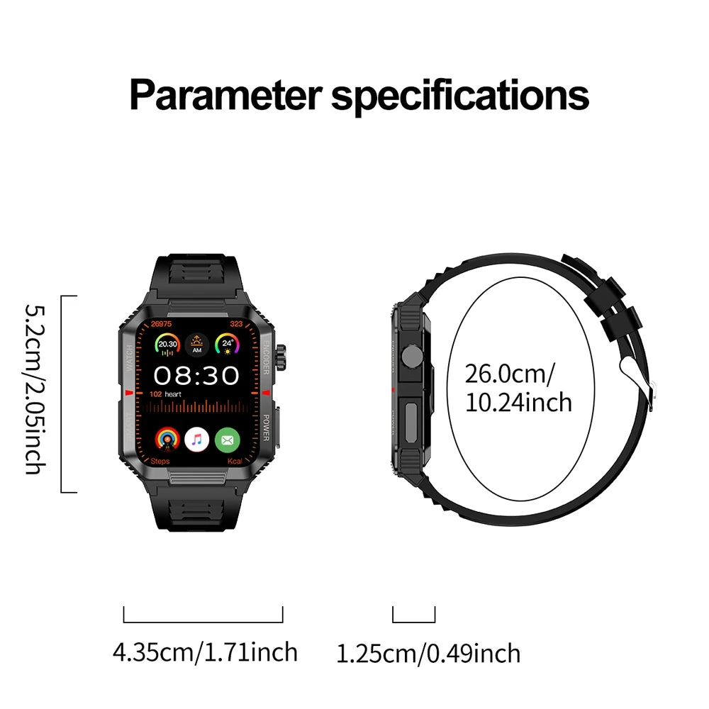 NFC GPS Smartwatch 1.99" HD Screen Bluetooth Call Sports Fitness Waterproof