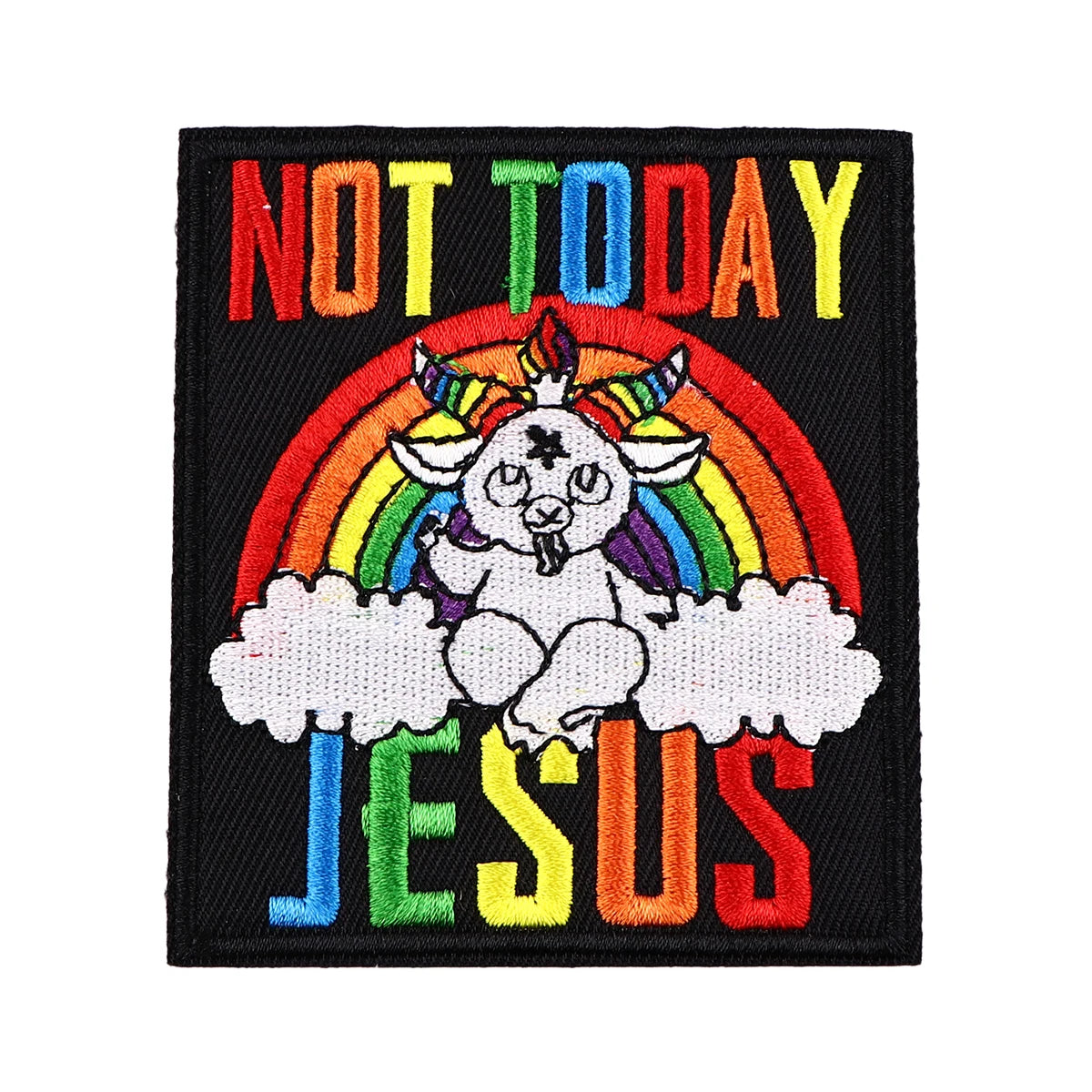Rainbow Patch Iron-On Patches For Clothing Stickers Jesus Embroidered Patches On Clothes DIY Clothes Stripes