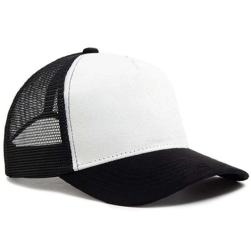 New Summer Suede Trucker Hat Men Mesh Baseball Cap For Visor Sun Fashion Casual Women Snapback Hip Hop Caps Unisex Adjustable