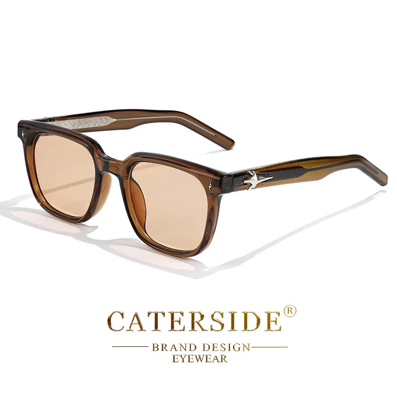 CATERSIDE Trend Square Man Sunglasses Large Frame Sun Glasses Party Travel Beach Eyewear Ideal Choice for Gifts UV400