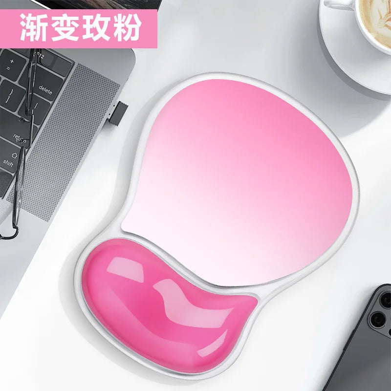 Gradient Color Mouse Pad Non-slip Wrist Support Ergonomic Mouse Pad with Wrist Rest Transparent Silicone wrist pad rest Mice Mat