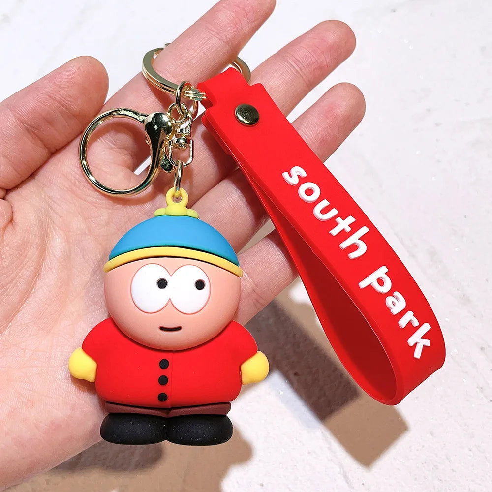 South Parkes Dolls Key Chains Anime Figure Key Ring Kawaii Bag Pendant Kids Toys