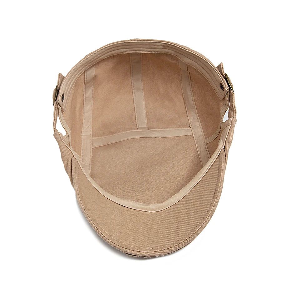 Men Flat Cap Fashion Rivet Design Cotton Solid Color Women's Beret Spring Summer Casual Sun Visor Hat Unisex Hip Hop Caps Gorras