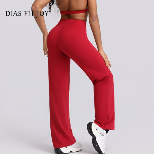 QINACTIVE sports straight yoga pants versatile loose breathable wide leg Butt-lifting pants for running fitness cycling gym